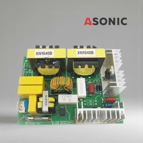 ASONIC PROmodel PCB 120W 40kHz, visoko zmogljivo napajalno vezje za ultrazvočne čistilnike, ki zagotavlja stabilen izhod in zanesljivost.